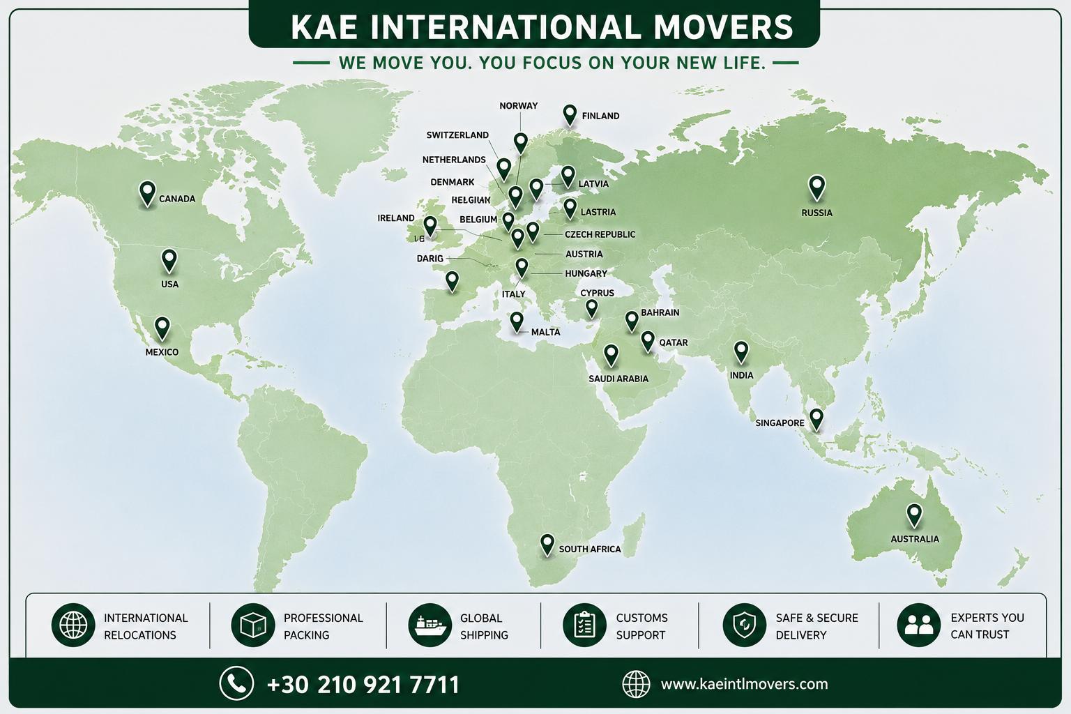 International Moving Destinations | KAE International MoversInternational Movers